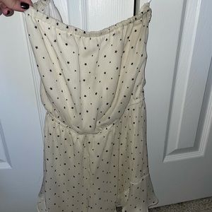 White with blue stars strapless romper